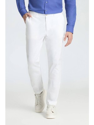 Hemington Beyaz Yazlık Chino Pantolon