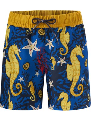 Hemington Denizatı Desenli Lacivert Quick Dry  Çocuk Mayo