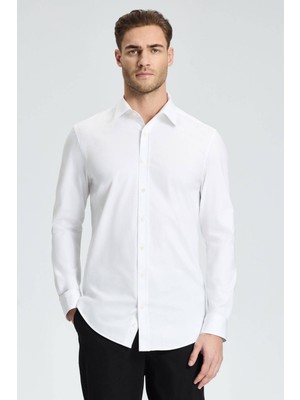 Hemington Slim Fit Beyaz Spor Gömlek
