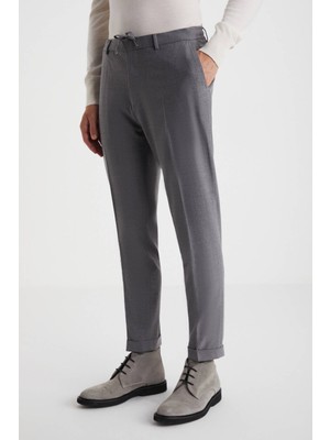 Hemington Beli Lastikli Gri Yün Jogger Flanel Pantolon
