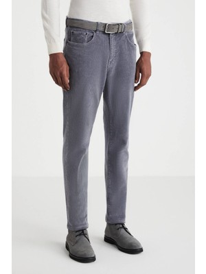 Pamuklu 5 Cep Koyu Gri Pantolon