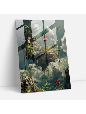 Popcas Frida Kahlo Tarzı Ev Dekorasyonu - Frida Kahlo Eserleri Cam Tablo Modern Sanat Ev Dekorasyonu