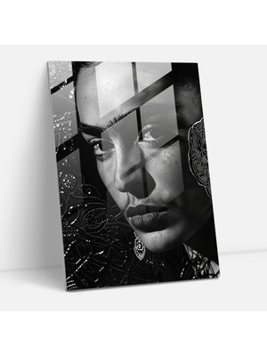 Popcas Frida Kahlo Tarzı Duvar Dekorasyonu - Frida Kahlo Eserleri Cam Tablo Duvar Dekorasyonu