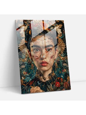 Popcas Frida Kahlo Tarzı Duvar Süsü - Kanvas Tablo Modern Sanat