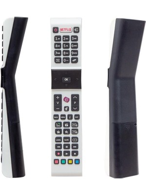 Vestel Profilo RCA49130 - Vestel Smart – Sanyo - Jvc Netflix Tuşlu Beyaz Yazısız LCD LED Tv Kumanda