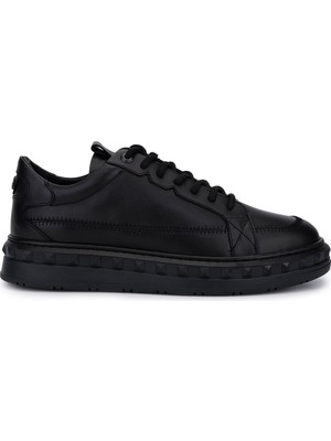 Tamer Tanca Erkek Hakiki Deri Siyah Deri Sneakers & Spor Ayakkabı 352 23159 Erk Ayk SK25-26 Sıyah Dr
