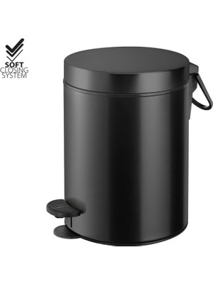 Çöp Kovası, Pedallı, Soft, 5lt - Mat Siyah