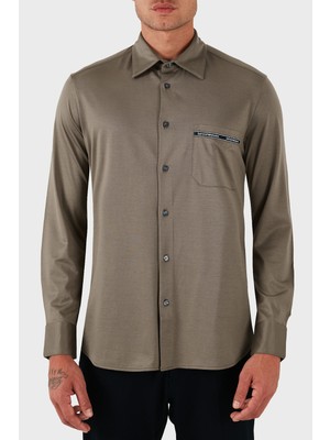 Emporio Armani Logolu Pamuklu Regular Fit Klasik Yaka Gömlek Erkek Gömlek EM003055 AF10761 U6189