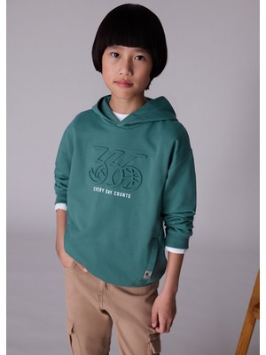 Mayoral Yeşil Erkek Çocuk Kapüşonlu Sweatshirt 7401