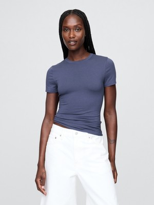 Gap Kadın Koyu Mavi Closeknit Jersey T-Shirt