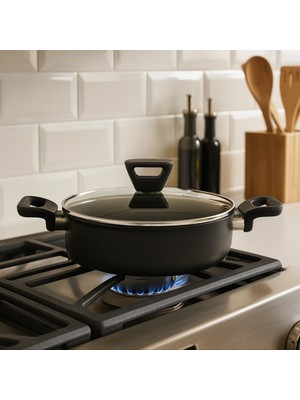 Tefal Titanium 3x Force 24 cm Kapaklı Kısa Tencere