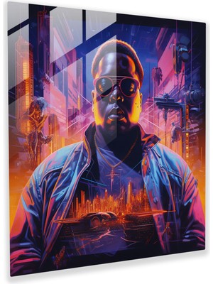 Popcas Notorious B.i.g. Duvar Dekorasyonu - Büyük Gelecekçi Cam Tablo Duvar Dekorasyonu