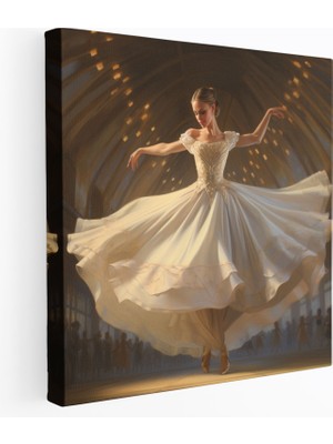 Popcas Zarif Performans Balerin Kanvas Tablo - Klasik Balerin Duvar Sanatı