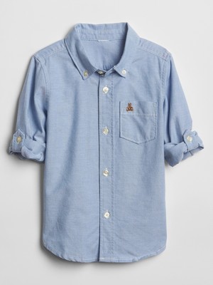 Gap Erkek Bebek Mavi Oxford Convertible Gömlek