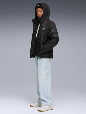 Puma Essentials Hooded Padded Çocuk Siyah Kapüşonlu Mont