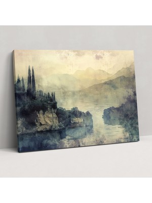 Popcas Eterik Manzara Leonardo Da Vinci Tarzı Kanvas Tablo - Leonardo Da Vinci Kanvas Duvar Dekorasyonu Leonardo Da Vinci Tarzı