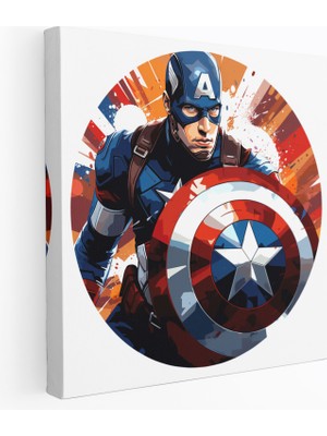 Popcas Marvel Kanvas Tablo - Pop Sanat Stili - Kaptan Amerika Ev Dekorasyonu