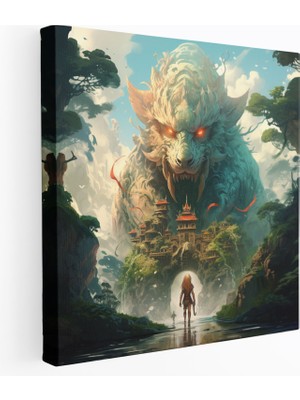 Popcas Lentiküler Büyülü Dünya Kanvas Tablo - Fantastik Illüstrasyon Büyülü Dünya Duvar Sanatı