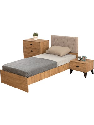 Karyola, Noce Başlıklı Karyola 90X190 Komodin