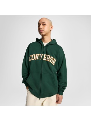 Converse Retro Erkek Fermuarlı Yeşil Hoodie