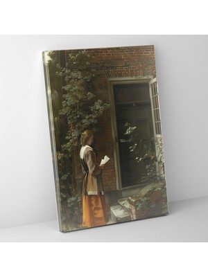 Popcas Johannes Vermeer Kadın Mektup Tutuyor Kanvas Tablo - Ev Dekorasyonu Duvar Sanatı
