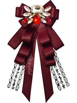 Shine Seri Bordo Kurdele Broş,okul Iş , Gömlek Ceket Yaka Çiçek