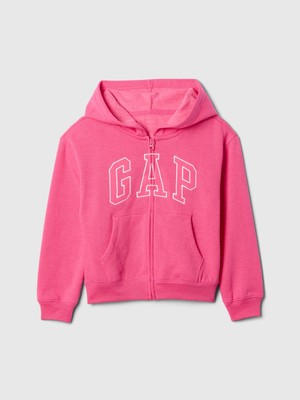 Gap Kız Çocuk Pembe Gap Logo Heritage Fermuarlı Sweatshirt