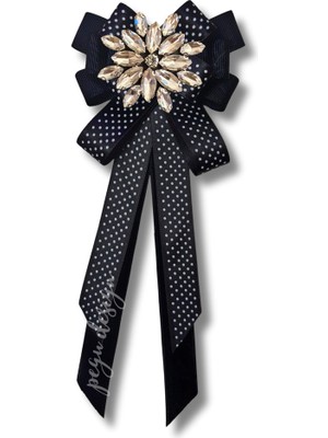 Shine Seri Siyah Kurdele Broş,okul Iş , Gömlek Ceket Yaka Çiçek