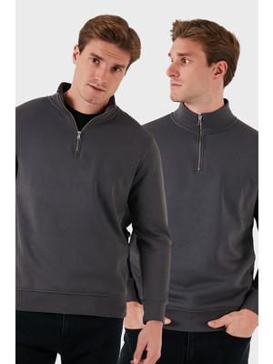 Buratti Pamuklu Regular Fit Dik Yaka 2'li Paket Sweat Erkek SWEAT 59052592S2