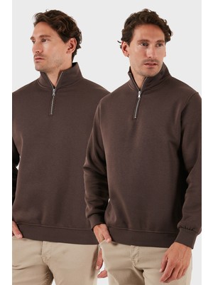 Buratti Pamuklu Regular Fit Dik Yaka 2'li Paket Sweat Erkek SWEAT 59052592S2