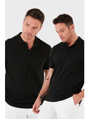 Buratti Pamuk Regular Fit Düğmeli 2'li Paket Polo Yaka T Shirt Erkek POLO YAKA T SHİRT 5902127S2