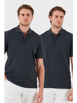 Buratti Pamuk Regular Fit Düğmeli 2'li Paket Polo Yaka T Shirt Erkek POLO YAKA T SHİRT 5902127S2