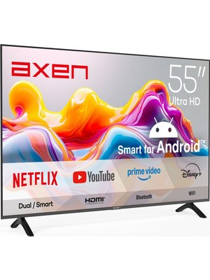 Axen AX55FMN601 55" 140 Ekran Uydu Alıcılı 4K Ultra HD Google Smart LED TV