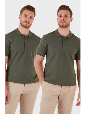 Buratti Pamuk Regular Fit Düğmeli 2'li Paket Polo Yaka T Shirt Erkek POLO YAKA T SHİRT 5902127S2