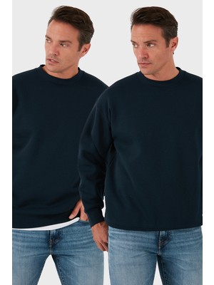 Buratti Regular Fit Bisiklet Yaka Şardonlu 2'li Paket Sweat Erkek SWEAT 5905255S2