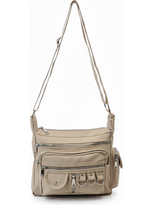 Wolini Wolını Kadın Çok Bölmeli Yıkama Deri Çapraz Çanta