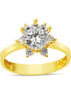 Hanımeli Tektaş Yüzük 14 Ayar Altın