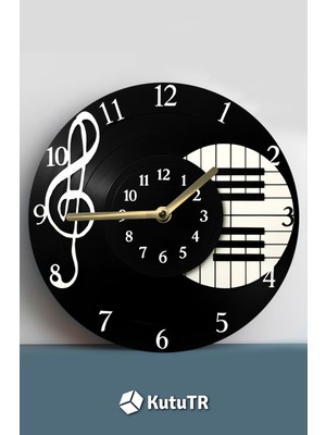 Mdf Duvar Saati Müzik Temalı – 33X33 cm SDW386