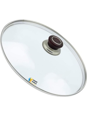 Tencere Sahan Tava Cam Kapağı Kapak 36 cm Vişne Çürüğü Tutma Tepesi