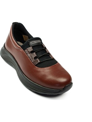 King Paolo 5209 Taba Deri Kadın Günlük Ayakkabı