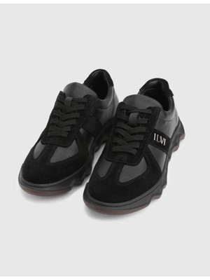 Tafsa Süet Floter Deri Siyah Kadın Spor Ayakkabı