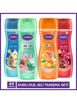 Duru Kaktüs, Jasmin Amber, Enerji Bombası, Lotus Duş Jeli Tanışma Seti 4x450 Ml