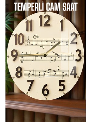 Zamanı Şık Bir Şekilde Takip Edin! 3D Görünümlü Temperli Cam Saat – 33 cm CSDW428