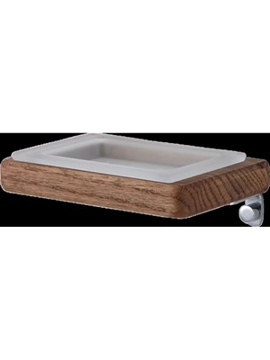 Adnoss Lüks Selvi Sabunluk Krom Pirinç Ahşap - Ahşap Krom