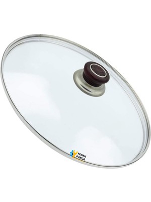 Tencere Sahan Tava Cam Kapağı Kapak 26 cm Vişne Çürüğü Tutma Tepesi