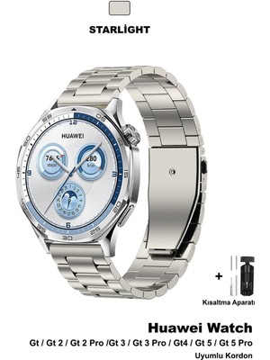 Huawei Watch Gt4 Gt5 46MM Uyumlu Bakla Metal Kordon Kayış (22MM)