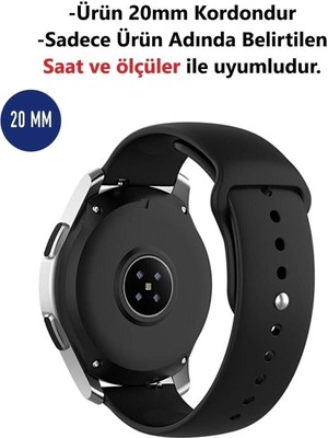 Huawei Watch Gt2 Gt3 42MM Uyumlu 20MM Silikon Yumuşak Doku Kordon Kayış