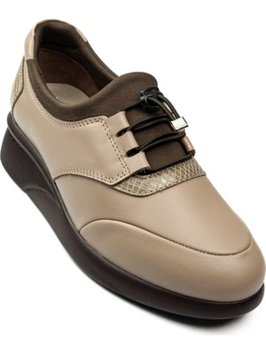 King Paolo 5158 Vizon Deri Kadın Günlük Ayakkabı