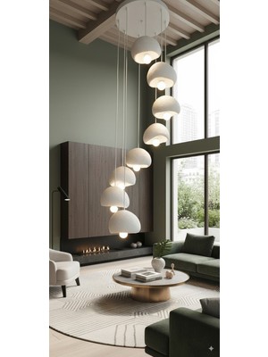 Iskandinav Beton 8 Li Sarkıt Avize (21 Cm)