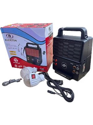 Everton Rt-913 -Usb-Tf Card -Mp3-Bluetooth-Mp3Güneş Enerjili Işıklı Radyo 2 Ampul Set